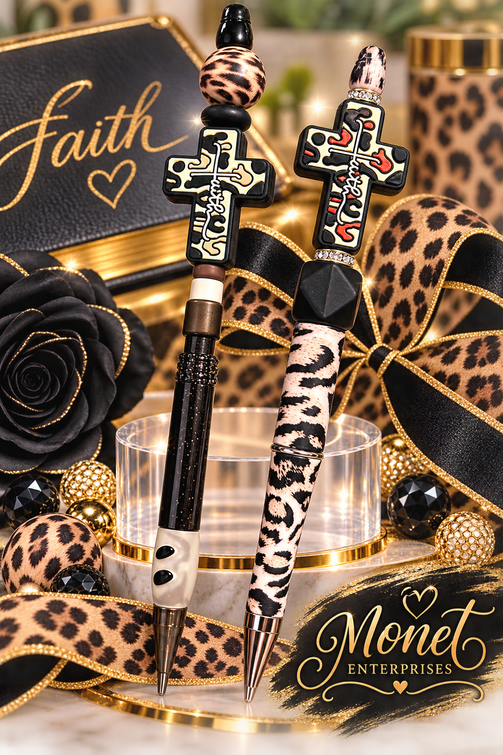 Beaded Jesus Pen and Pencil set