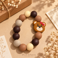 Teddy Bear Beaded Wristlet Keychain