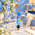 Blue Dog Beaded Keychain