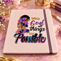 With God All Things Are Possible small lined notebook