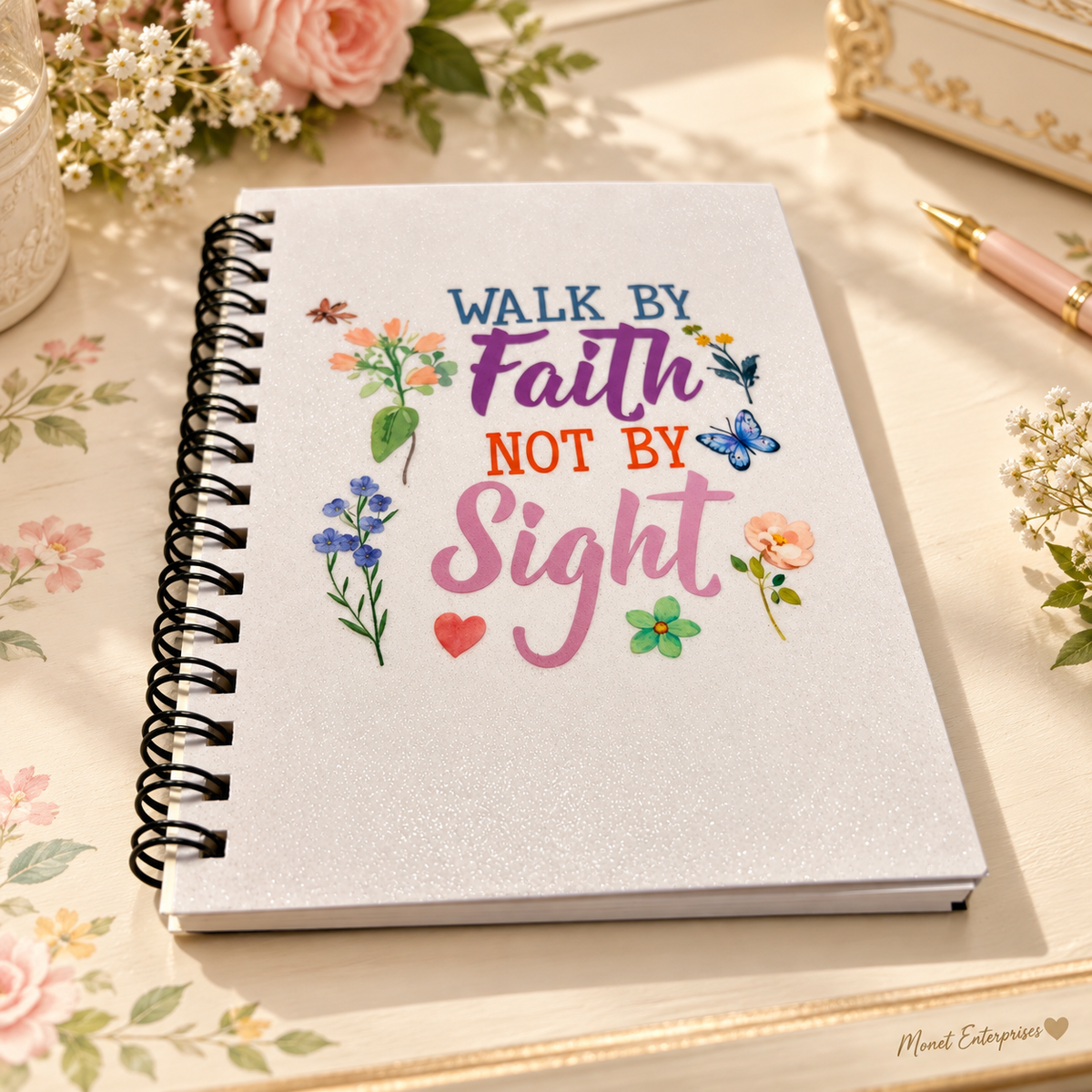 Walk by Faith Not by Sight small lined notebook